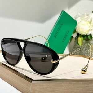 Bottega Veneta Black and Gold Sunglasses